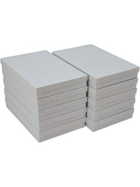 Elegant White Swirl Cotton Filled Jewelry Boxes - Pack of 10, 9"x6"x1.25